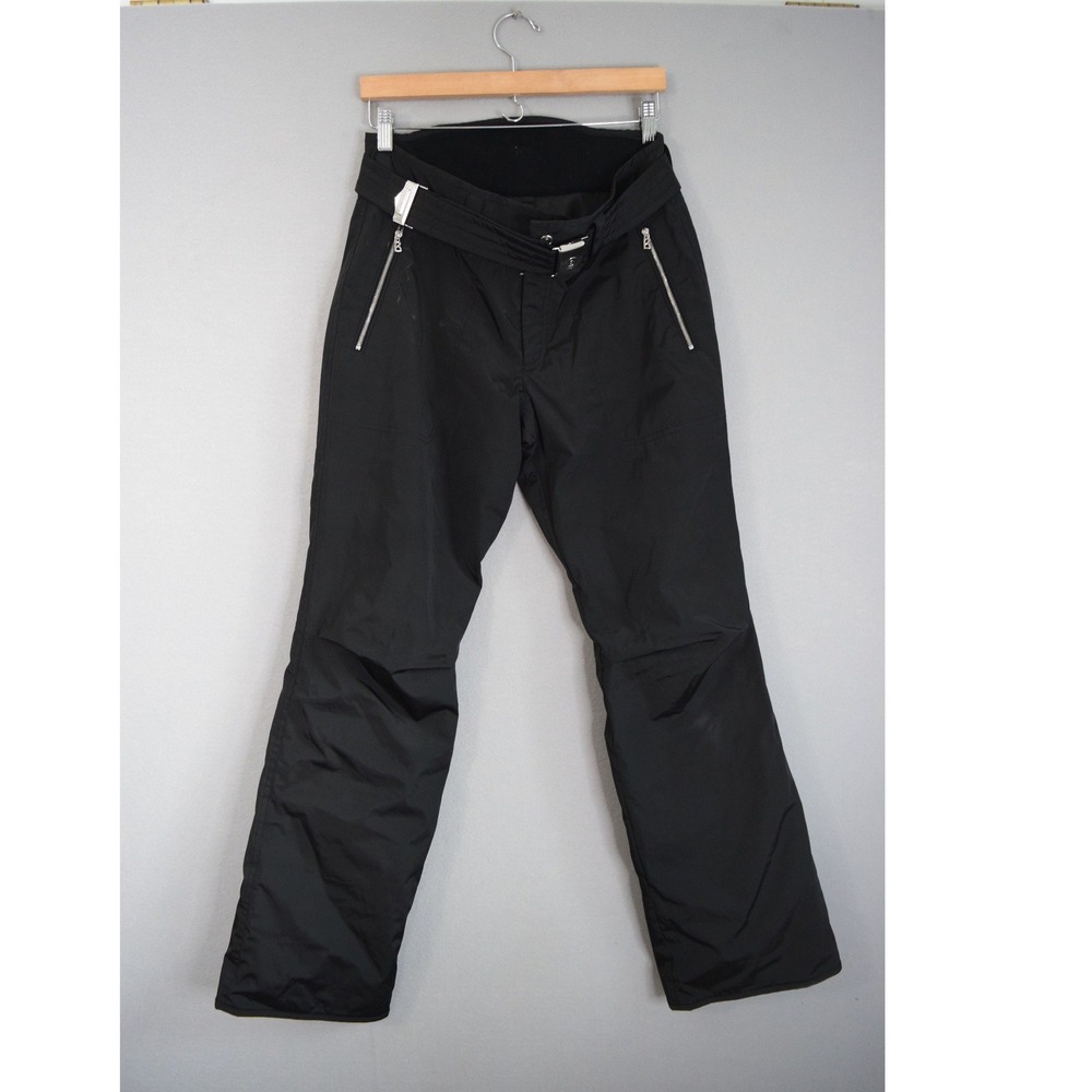 Bogner Ski Pants US 8 Long Black Insulated Belted Ankle Zip Womens Snow Pants
